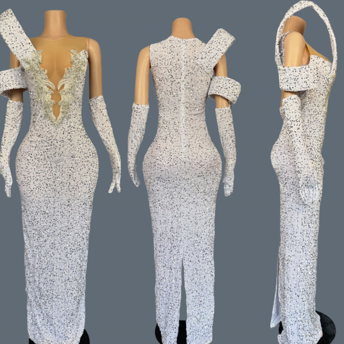Sparkly Rhinestone Deep V Neck - Sparkly Rhinestone Club Party Dress 评论和价格
