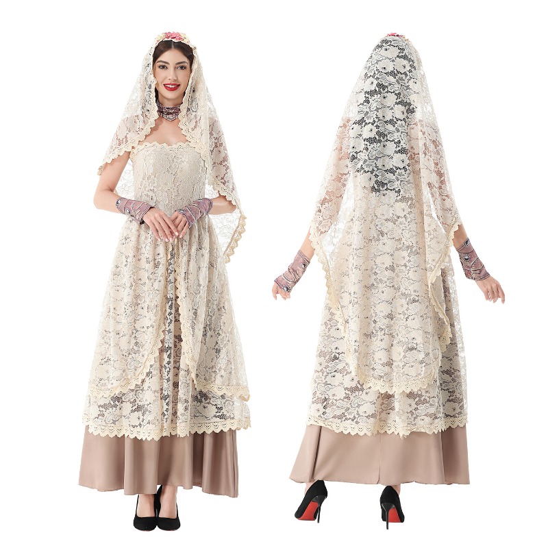 Women Vintage Lace Maxi Dress  - Dresses 评论和价格