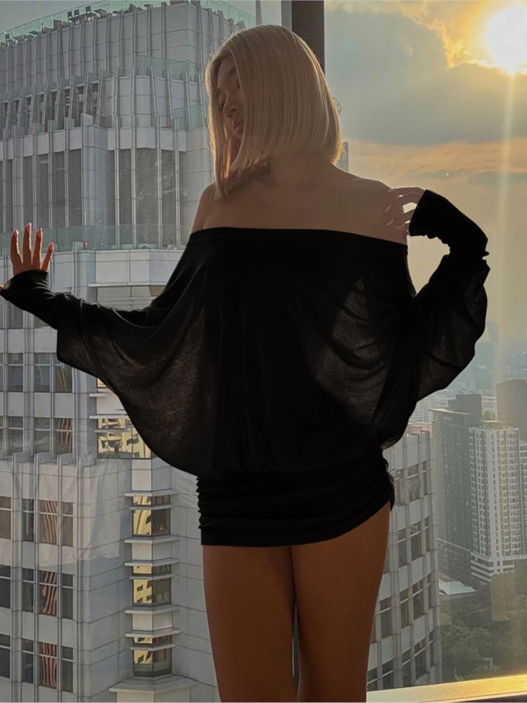 New Fashion Off Shoulder Sheer - Sexy Mesh Sheer Bodycon Dress 评论和价格