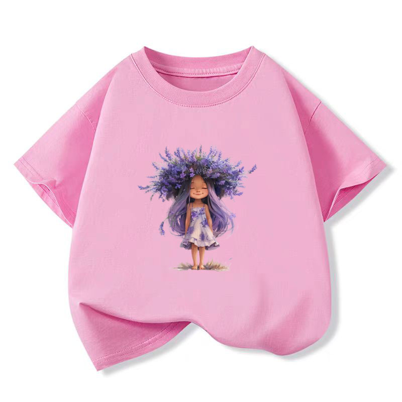 New Y2K Tops Lavender girl Gra - Y2K Graphic Baby Tee Crop 评论和价格