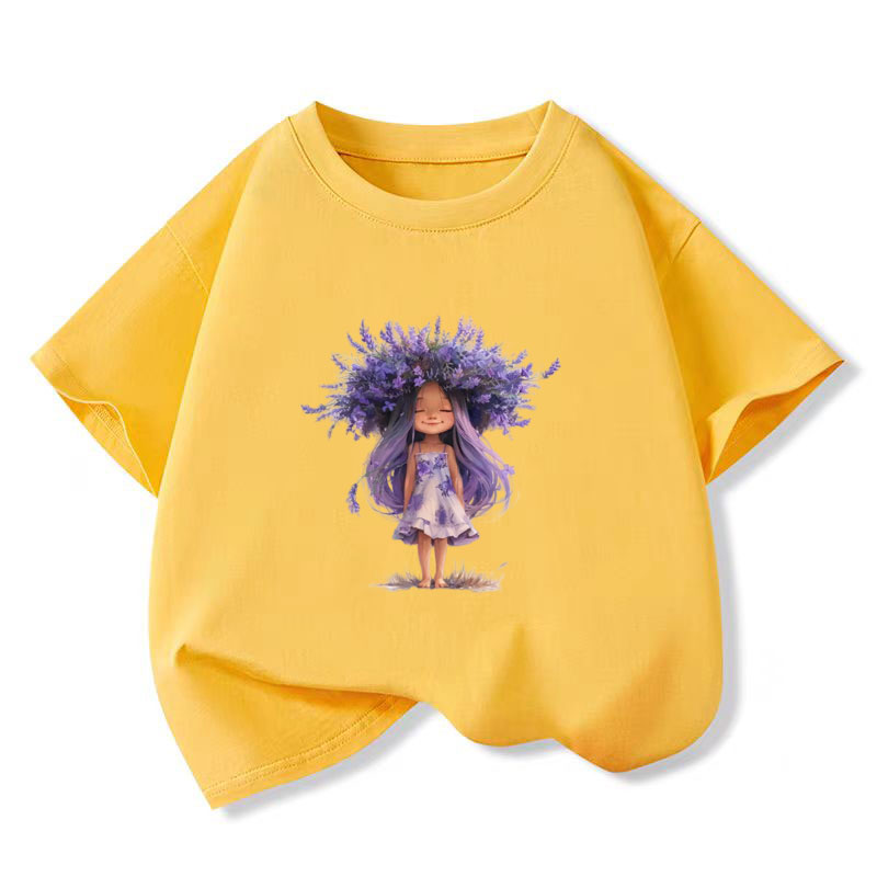 New Y2K Tops Lavender girl Gra - Y2K Graphic Baby Tee Crop 评论和价格