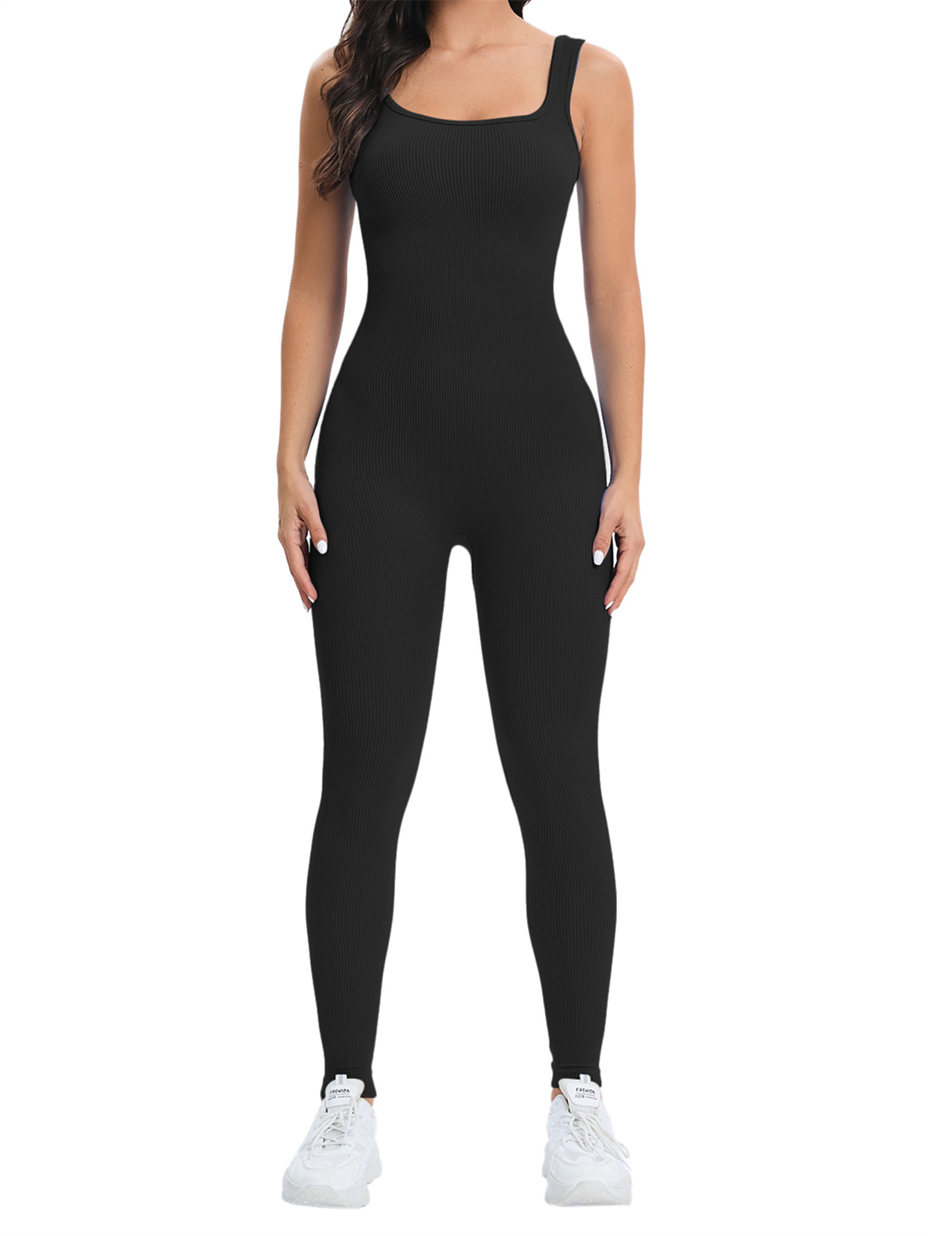 Women Workout Seamless Jumpsui - Seamless Ribbed Workout Tank Top 评论和价格