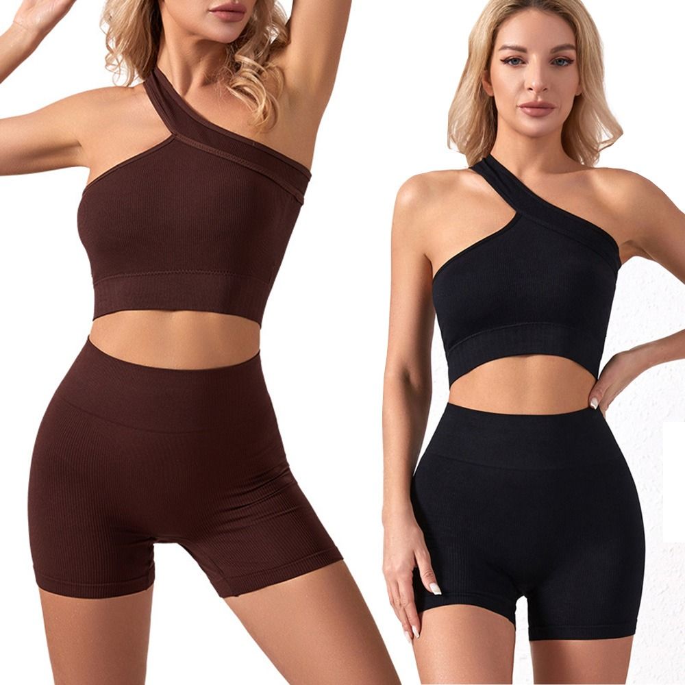 2Pcs Casual Seamless Women Wor - Seamless Ribbed Workout Tank Top 评论和价格