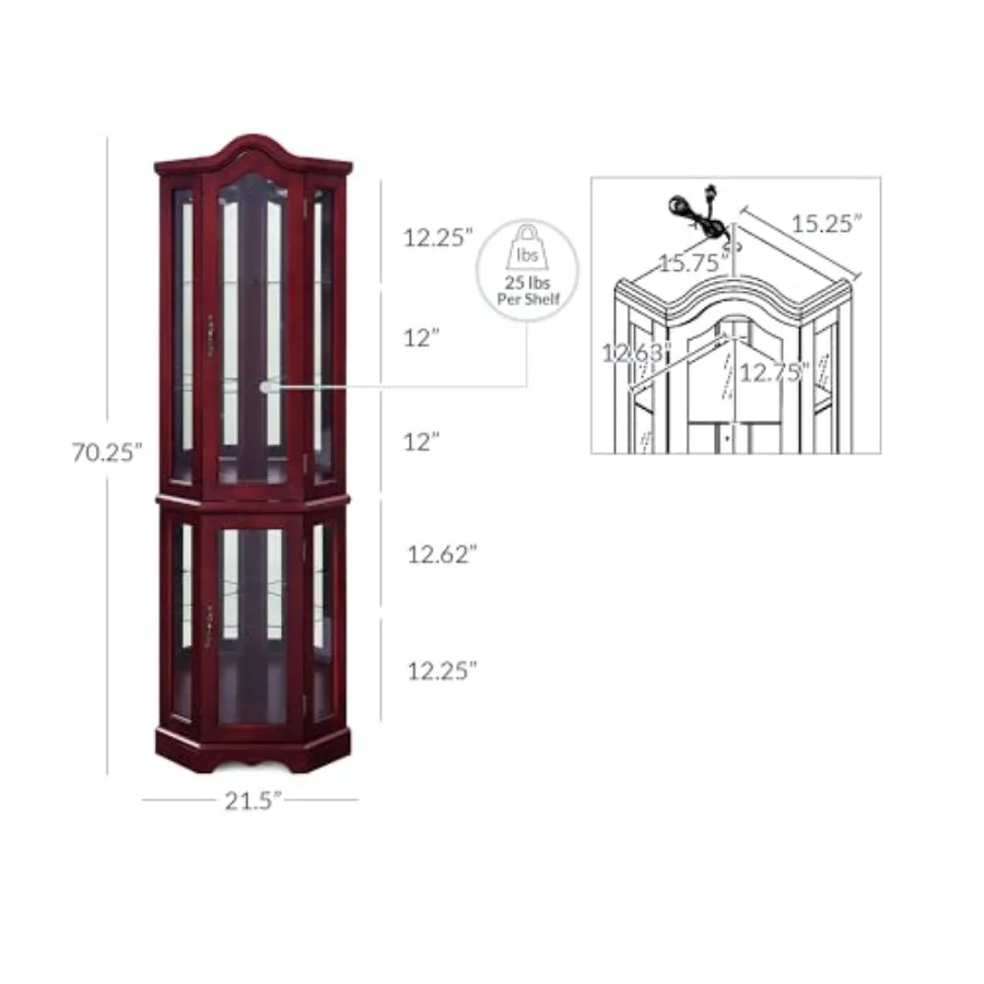 Lighted Corner Display Curved  - Tops 评论和价格