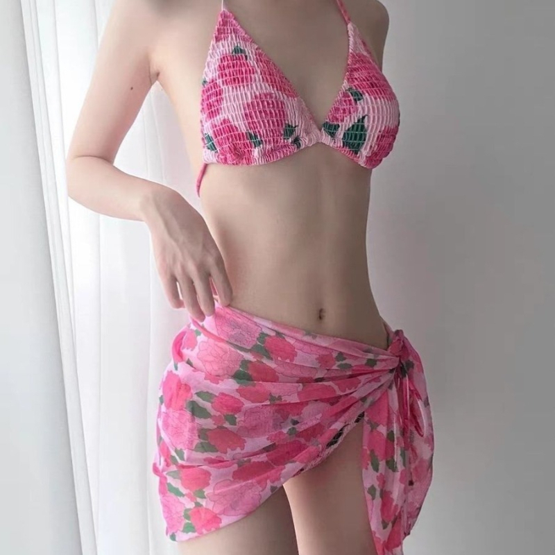 New Fashion Ribbed Floral Biki - Swimwear 评论和价格