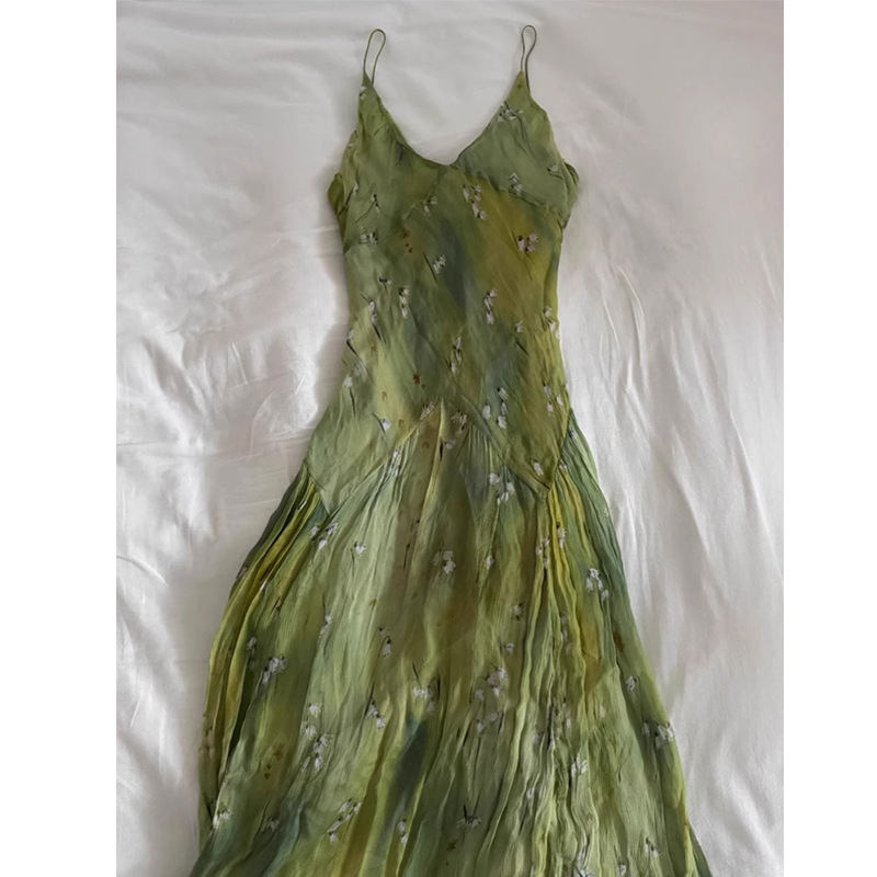 2025 New Vintage Elegant Frenc - French Vintage Floral Midi Dress 评论和价格