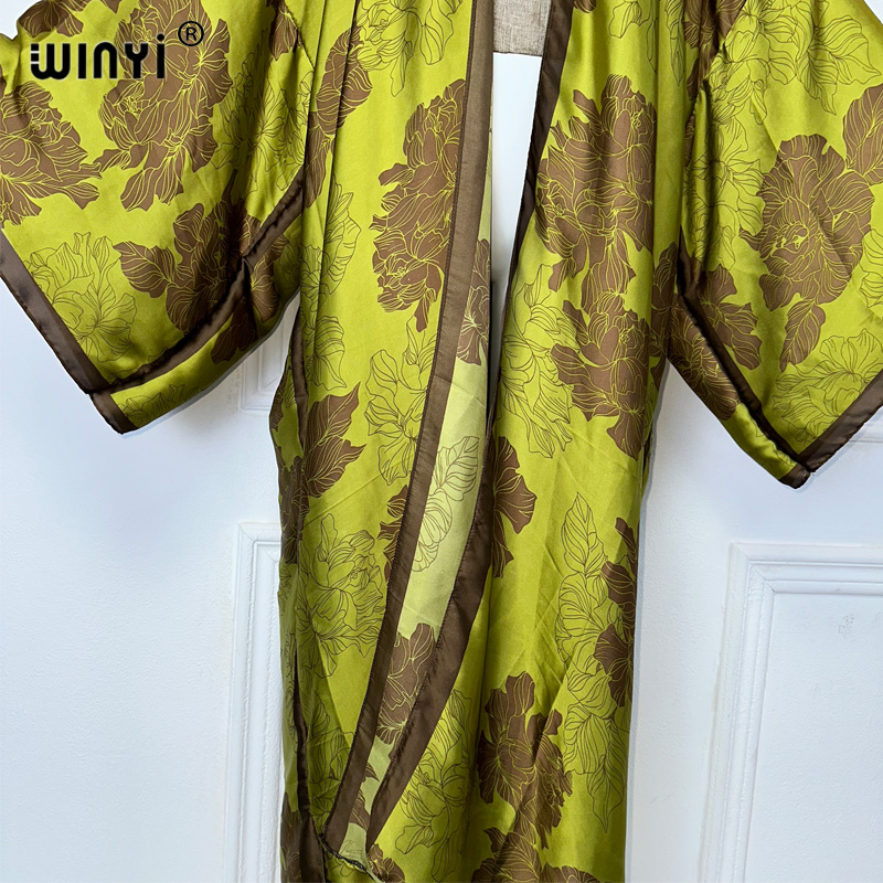 WINYI Africa boho print Kimono - Boho Summer Beach Maxi Dress 评论和价格